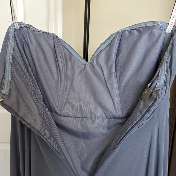 Jenny Yoo Adeline Peri Blue Gray Style 1781 Maxi Dress Size 6 - Picture 6 of 13